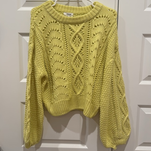 Boutique Brand Yellow Knit Sweater Balloon Arms Sized: Medium - Picture 1 of 8